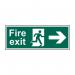 The Spectrum Industrial Fire Safety Signs Fire exit (Man arrow right) are made of durable 1.2mm recyclable PP material and are sized at 400 x 150mm. The pack includes 7 signs, each clearly marking the designated fire exit with a directional arrow and the words Fire exit written in bold letters. The signs are brightly colored with white background and are easy to spot even from a distance. Perfect for industrial buildings and workplaces, these signs provide crucial information for quick and safe evacuation during an emergency.