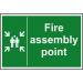 Fire Assembly Point sign (200 x 300mm). Manufactured from strong rigid PVC and is non-adhesive; 0.8mm thick. 12029