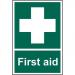 First Aid Sign (200 x 300mm). Manufactured from strong rigid PVC and is non-adhesive; 0.8mm thick. 12043