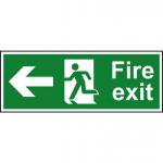 Self-Adhesive Vinyl Fire Exit sign with running man and arrow left (400 x 150mm). Easy to use and fix.