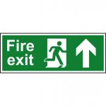 Self-Adhesive Vinyl Fire Exit sign with running man and arrow up (400 x 150mm). Easy to use and fix.