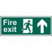 Fire Exit Man Arrow Up sign (600 x 200mm). Manufactured from strong rigid PVC and is non-adhesive; 0.8mm thick. 12107