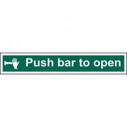 Cheap Stationery Supply of Push Bar To Open&rsquo; Sign; Self-Adhesive Vinyl (300mm x 100mm) 12138 Office Statationery
