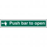 Push Bar To Open&rsquo; Sign; Non Adhesive Rigid 1mm PVC Board (300mm x 100mm)