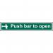 Push Bar To Open’ Sign; Non Adhesive Rigid 1mm PVC Board (300mm x 100mm) 12139