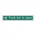 Push Bar To Open Sign (Pack of 5), Self-Adhesive Vinyl (600mm x 100mm)