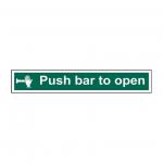 Push Bar To Open Sign (Pack of 5), Non Adhesive Rigid 1mm PVC Board (600mm x 100mm) Style A