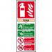 Fire Extinguisher Composite Foam sign (82 x 202mm). Manufactured from strong rigid PVC and is non-adhesive; 0.8mm thick. 12307