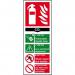 Fire Extinguisher Composite CO2 sign (82 x 202mm). Manufactured from strong rigid PVC and is non-adhesive; 0.8mm thick. 12311