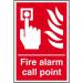 Fire Alarm Call Point sign (200 x 300mm). Manufactured from strong rigid PVC and is non-adhesive; 0.8mm thick. 12323