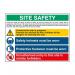 This photograph features a Spectrum Industrial Safety Signs Site Safety Composite made of 1.2mm recyclable PP, measuring 800 x 600mm. This version is specific to Ireland. The sign is visually striking with bold lettering and vibrant colors, easy to read and highly visible. It showcases important safety information in a professional and clear manner.
