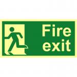 The Spectrum Industrial Fire Safety Signs Fire Exit (Man Left) Sign is 1.3mm thick and made of self adhesive photoluminescent material. It measures 300mm x 150mm and features a bold, clear design of a man exiting to the left. The sign is perfect for indicating a fire exit in any industrial setting.