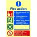 Fire Action Procedure Sign (200 x 300mm). Made from 1.3mm rigid photoluminescent board (PHO) and is self adhesive. 12436
