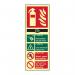 Fire Extinguisher CO2’ Sign; 1.3mm Rigid Self Adhesive Photoluminescent (82mm x 202mm)  12447