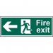 Fire Exit (Man Arrow Left)’ Sign; Self-Adhesive Vinyl (300mm x 100mm) 12576
