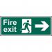 Fire Exit (Man Arrow Right)’ Sign; Self-Adhesive Vinyl (300mm x 100mm) 12577