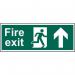 Fire Exit (Man Arrow Up)’ Sign; Self-Adhesive Vinyl (300mm x 100mm) 12578
