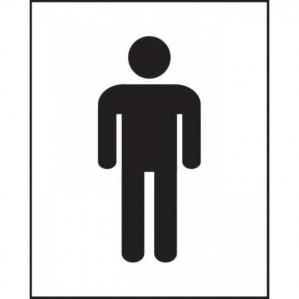 Male Symbol Sign, Self-Adhesive Vinyl 200mm x 250mm 12589