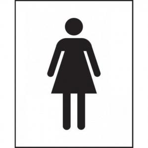 Female Symbol Sign, Self-Adhesive Vinyl 200mm x 250mm 12590