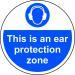 This Is An Ear Protection Zone Floor Graphic adheres to most smooth; clean flat surfaces & provides a durable long lasting safety message. 400mm dia. 13029