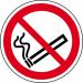 The photograph captures a vibrant Spectrum Industrial Floor Graphic featuring a bold No Smoking symbol. The Anti-slip laminated floor sign has a diameter of 400mm and is designed for easy visibility. Its sleek design and high-quality finish make it a great addition to any floor space.