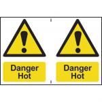Self adhesive semi-rigid PVC Danger Hot Sign (150 x 200mm). Easy to fix; peel off the backing and apply to a clean and dry surface.