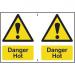 Self adhesive semi-rigid PVC Danger Hot Sign (150 x 200mm). Easy to fix; peel off the backing and apply to a clean and dry surface. 1304