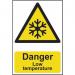 ‘Danger Low Temperature’ Sign; Self-Adhesive Semi-Rigid PVC (200mm x 300mm) 1305