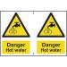 Self adhesive semi-rigid PVC Danger Hot Water Sign (150 x 200mm). Easy to fix; peel off the backing and apply to a clean and dry surface. 1308