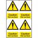‘Caution Hot Surface’ Sign; Self-Adhesive Semi-Rigid PVC; 4 per sheet (100mm x 150mm) 1316
