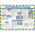 Food Preparation & Storage&rsquo; Sign; Laminated Paper; Safety Poster (590mm x 420mm) 13206