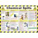 Safety Poster - Chemical Spills (590 x 420mm) made from laminated paper.  13216