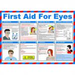 First Aid For Eyes Safety Poster (590 x 420mm) made from laminated paper. 