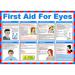 First Aid For Eyes Safety Poster (590 x 420mm) made from laminated paper.  13221