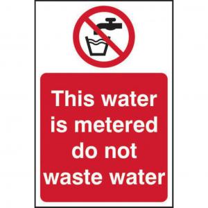 This water is metered do not... 1.2mm Recyclable PP 200 x 300mm 13335