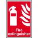 This image shows a Spectrum Industrial Fire Extinguisher Sign made of 1.2mm recyclable PP material in the size of 200 x 300mm. The bright red sign features a bold white fire extinguisher symbol with the number 1350 displayed underneath. The sign is clearly visible and easy to understand, making it an effective safety tool for any industrial setting.