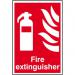 Self adhesive semi-rigid PVC Fire Extinguisher Sign (200 x 300mm). Easy to fix; simply peel off the backing and apply to a clean dry surface. 1350