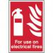 For Use On Electrical Fires’ Sign; Self-Adhesive Semi-Rigid PVC (200mm x 300mm) 1356