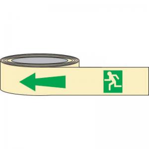 Man Arrow Right Photoluminescent Tape, 1.3mm Rigid Self Adhesive