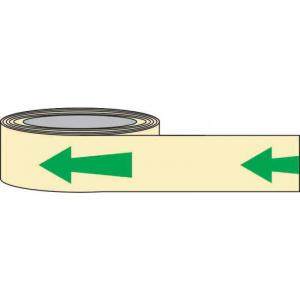 Directional Arrow Photoluminescent Tape, 1.3mm Rigid Self Adhesive