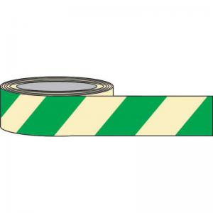 Green Chevron Photoluminescent Tape, 1.3mm Rigid Self Adhesive