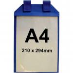 The picture shows a vibrant and durable Spectrum Industrial Warehouse Signage with a Magnetic Wrap-Round Document Pocket. The pocket is designed to hold A4 sized documents vertically. The bold and clear font on the sign makes it easy to read and identify.