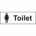 Toilet Ladies’ Sign; Non-Adhesive Rigid 1mm PVC Board; (300mm x 100mm) 13948