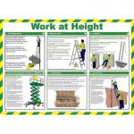 Safety Poster - Work At Heights(590 x 420mm) made from laminated paper. 
