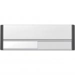Door Slider System ;  Silver anodised with black end caps & black text (220mm x 90mm)