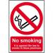 No Smoking. It Is Against The Law To Smoke... sign (200 x 300mm). Manufactured from strong rigid PVC and is non-adhesive; 0.8mm thick. 14270