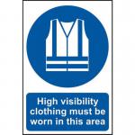 High Visibility Clothing Must Be Worn In This Area&rsquo; Sign; Self-Adhesive Vinyl (200mm x 300mm)