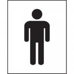 Male Symbol&rsquo; Sign; Non-Adhesive Rigid 1mm PVC Board; (125mm x 200mm)