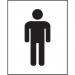 Male Symbol’ Sign; Non-Adhesive Rigid 1mm PVC Board; (125mm x 200mm) 14308