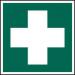 Self-Adhesive Vinyl First Aid Symbol sign (100 x 100mm). Easy to use and fix. 14327